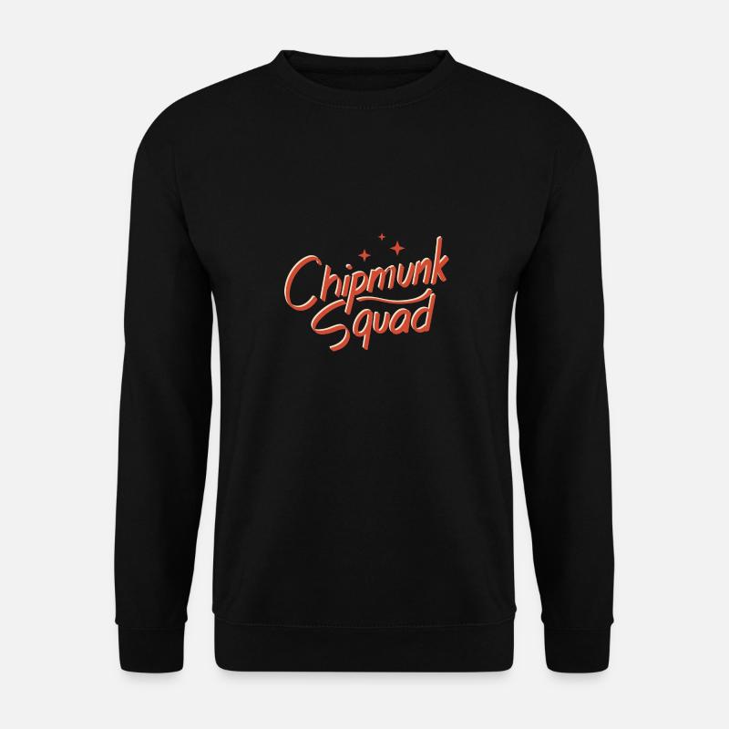 Chipmunk Squad Süßes Eichhörnchen Waldtier - Unisex Pullover - Schwarz