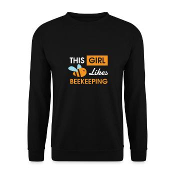 Une fille aime l'apiculture Le miel d'abeille - Sweat-shirt Unisexe - noir - Devant - Alina (178cm) & Michal (187cm)