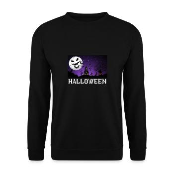 Halloween Haunted Manor - Unisex Sweatshirt - black - Front - Alina (178cm) & Michal (187cm)