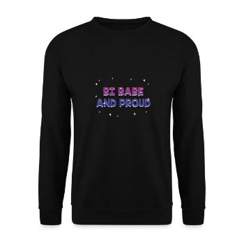 Bi Babe and Proud Bisexual Girlfriend Bi Pride - Unisex Sweatshirt - black - Front - Alina (178cm) & Michal (187cm)