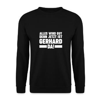 Gerhard - Unisex Pullover - Schwarz - Vorne - Alina (178cm) & Michal (187cm)