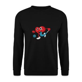 Heart Goalkeeper Defender Valentines Day Field Hoc - Unisex Sweatshirt - black - Front - Alina (178cm) & Michal (187cm)