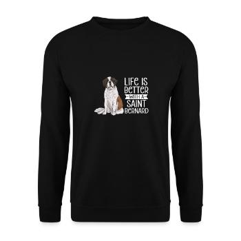 St. Bernard St. Bernard Dog Dog - Unisex Sweatshirt - black - Front - Alina (178cm) & Michal (187cm)