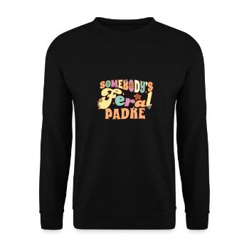 Somebody's Feral Spanish Dad Funny Father Pun - Unisex Sweatshirt - black - Front - Alina (178cm) & Michal (187cm)