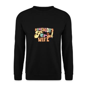 Quelqu’un femme sauvage drôle femme jeu de mots femme groovy - Sweat-shirt Unisexe - noir - Devant - Alina (178cm) & Michal (187cm)