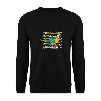 Gelbbrustara Papagei Blue And Yellow Macaw - Unisex Pullover - Schwarz - Vorne - Alina (178cm) & Michal (187cm)