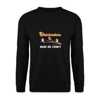 Observation des oiseaux mésanges - Sweat-shirt Unisexe - noir - Devant - Alina (178cm) & Michal (187cm)