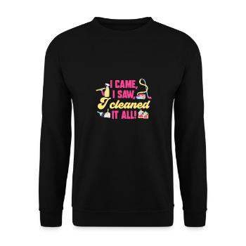 Service de ménage Femme de ménage Femme de ménage - Sweat-shirt Unisexe - noir - Devant - Alina (178cm) & Michal (187cm)