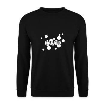 Kindergeburtstag für Harald Vorname Kind - Unisex Pullover - Schwarz - Vorne - Alina (178cm) & Michal (187cm)