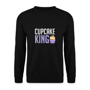 Cupcake King Baking Baker Pastry Chef Men - Unisex Sweatshirt - black - Front - Alina (178cm) & Michal (187cm)
