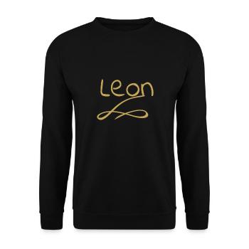 Leon as Leon - Unisex Sweatshirt - black - Front - Alina (178cm) & Michal (187cm)