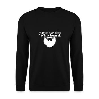 My Other Ride Is His Beard Funny Bearded Guy Wife - Unisex Pullover - Schwarz - Vorne - Alina (178cm) & Michal (187cm)
