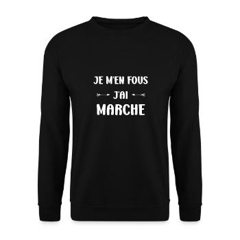 Randonné humour marche nordique - Sweat-shirt Unisexe - noir - Devant - Alina (178cm) & Michal (187cm)