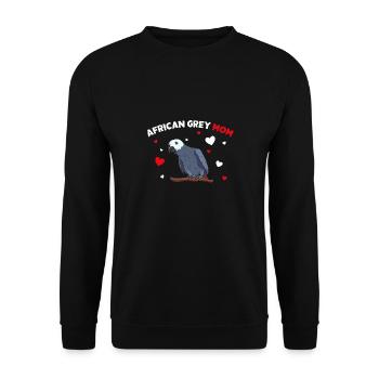 African Grey Parrot Mom Love funny Women - Unisex Sweatshirt - black - Front - Alina (178cm) & Michal (187cm)