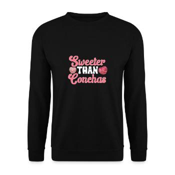 Concha Hispanic Mexikanisch Pan Dulce - Unisex Pullover - Schwarz - Vorne - Alina (178cm) & Michal (187cm)