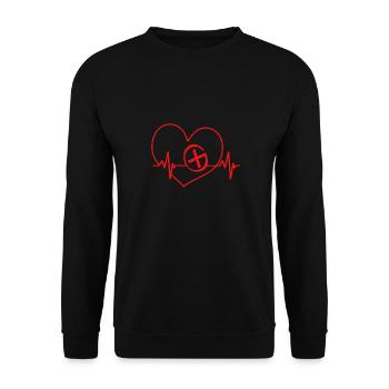 Geocaching Geocache Geocacher - Unisex Pullover - Schwarz - Vorne - Alina (178cm) & Michal (187cm)
