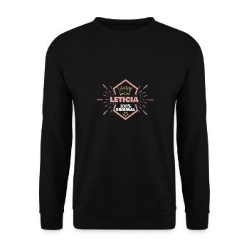 Leticia as a given name - Unisex Sweatshirt - black - Front - Alina (178cm) & Michal (187cm)