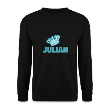 Vorname Julian - Unisex Pullover - Schwarz - Vorne - Alina (178cm) & Michal (187cm)