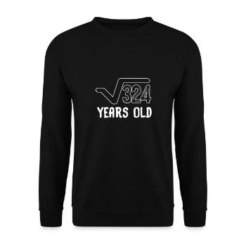 18th birthday party root of 324 years old math - Unisex Sweatshirt - black - Front - Alina (178cm) & Michal (187cm)