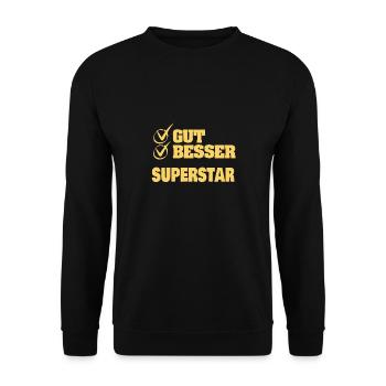 Good Better Superstar - Unisex Sweatshirt - black - Front - Alina (178cm) & Michal (187cm)