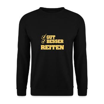 Gut Besser reiten - Unisex Pullover - Schwarz - Vorne - Alina (178cm) & Michal (187cm)