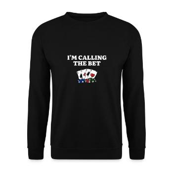 J’appelle le joueur de poker Bet Poker Casino - Sweat-shirt Unisexe - noir - Devant - Alina (178cm) & Michal (187cm)
