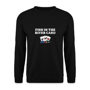 Fish in the River Card Card Games Poker Card - Unisex Pullover - Schwarz - Vorne - Alina (178cm) & Michal (187cm)