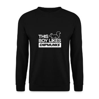 Boy Likes Cute Chipmunks Forest Animal Nature - Unisex Sweatshirt - black - Front - Alina (178cm) & Michal (187cm)