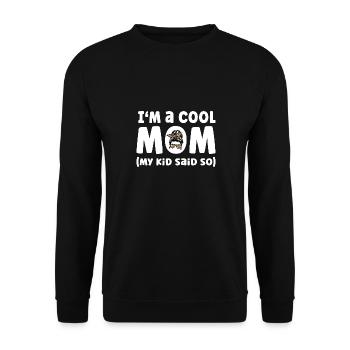 Cool Mom Lustig Mama - Unisex Pullover - Schwarz - Vorne - Alina (178cm) & Michal (187cm)