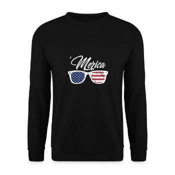Merica Awesome Vintage Patriotic Designs - Sweat-shirt Unisexe - noir - Devant - Alina (178cm) & Michal (187cm)