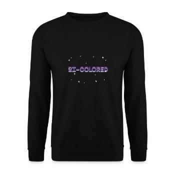 Bi Colored Bisexual LGBTQ Bi Pride LGBT Sayings - Unisex Pullover - Schwarz - Vorne - Alina (178cm) & Michal (187cm)