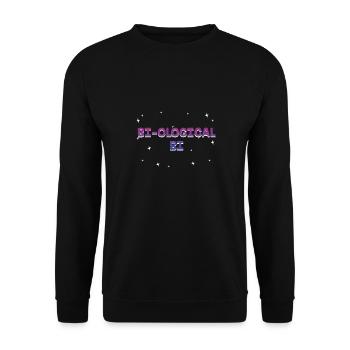 Biological Bi Bisexual Motivational Quote Bi Pride - Unisex Sweatshirt - black - Front - Alina (178cm) & Michal (187cm)