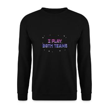 Je joue les deux équipes Bisexuel LGBTQ Bi Pride Rencontres - Sweat-shirt Unisexe - noir - Devant - Alina (178cm) & Michal (187cm)