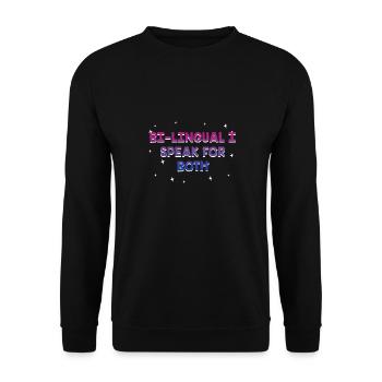 Bilingue Je parle pour les deux Mois de la fierté bisexuelle - Sweat-shirt Unisexe - noir - Devant - Alina (178cm) & Michal (187cm)