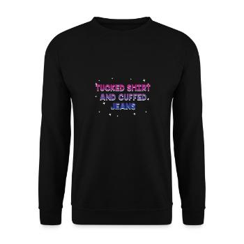 Tucked Shirt and Cuffed Jeans Bisexual LGBTQ Bi - Unisex Sweatshirt - black - Front - Alina (178cm) & Michal (187cm)