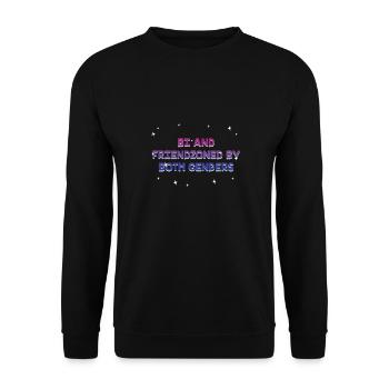 Friendzoned by Both Genders Bisexual Single Bi - Unisex Sweatshirt - black - Front - Alina (178cm) & Michal (187cm)
