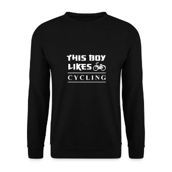 Junge mag Radfahren Umwelt Radfahrer Fahrrad - Unisex Pullover - Schwarz - Vorne - Alina (178cm) & Michal (187cm)