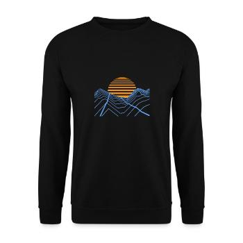 Retrowave Synthwave 80s Design - Unisex Pullover - Schwarz - Vorne - Alina (178cm) & Michal (187cm)