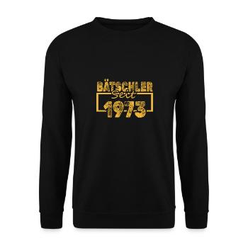 Jahr 1973 - Unisex Pullover - Schwarz - Vorne - Alina (178cm) & Michal (187cm)