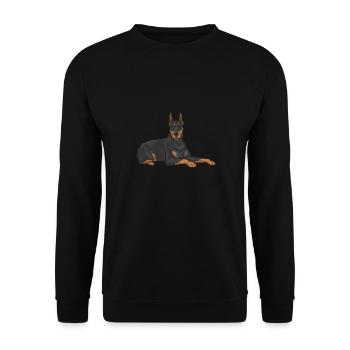 Doberman Pinscher Dog Dobie - Unisex Sweatshirt - black - Front - Alina (178cm) & Michal (187cm)