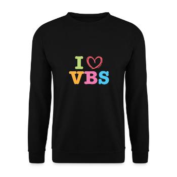 I Love VBS I Heart Vacation Bible School Crew - Unisex Sweatshirt - black - Front - Alina (178cm) & Michal (187cm)