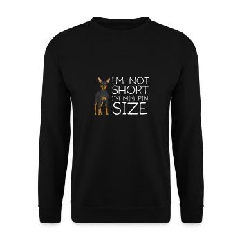 Miniature Pinscher Rehpinscher Min Pin Dog - Unisex Sweatshirt - black - Front - Alina (178cm) & Michal (187cm)