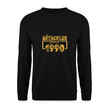 Jungeselle 1990 - Unisex Pullover - Schwarz - Vorne - Alina (178cm) & Michal (187cm)