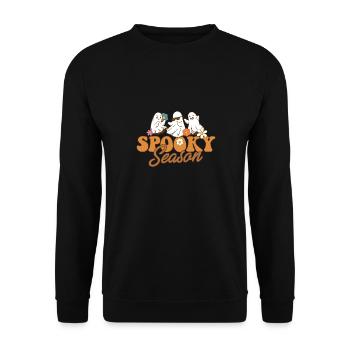 Halloween Spooky Season Boo Ghost Let's Go Ghouls - Unisex Sweatshirt - black - Front - Alina (178cm) & Michal (187cm)