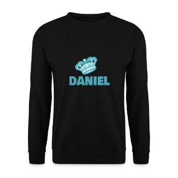 Geschenk für Daniel - Unisex Pullover - Schwarz - Vorne - Alina (178cm) & Michal (187cm)