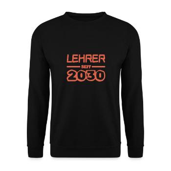 2030 - Unisex Pullover - Schwarz - Vorne - Alina (178cm) & Michal (187cm)