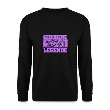 Geburtsjahr 1961 - Unisex Pullover - Schwarz - Vorne - Alina (178cm) & Michal (187cm)