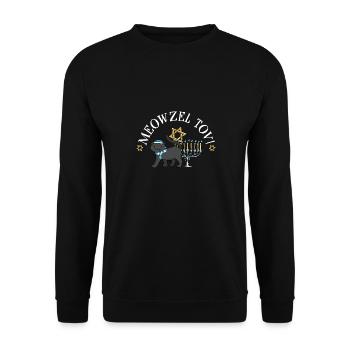 Joyeux Hanoukka Meowzel Tov Chat Juif Maman Papa - Sweat-shirt Unisexe - noir - Devant - Alina (178cm) & Michal (187cm)