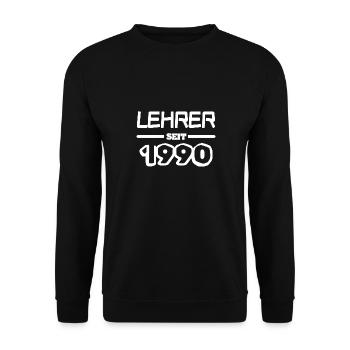 1990 1990 - Unisex Pullover - Schwarz - Vorne - Alina (178cm) & Michal (187cm)