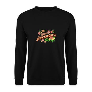 Awkward Elegance Blossoming Floral Embrace Life - Unisex Pullover - Schwarz - Vorne - Alina (178cm) & Michal (187cm)